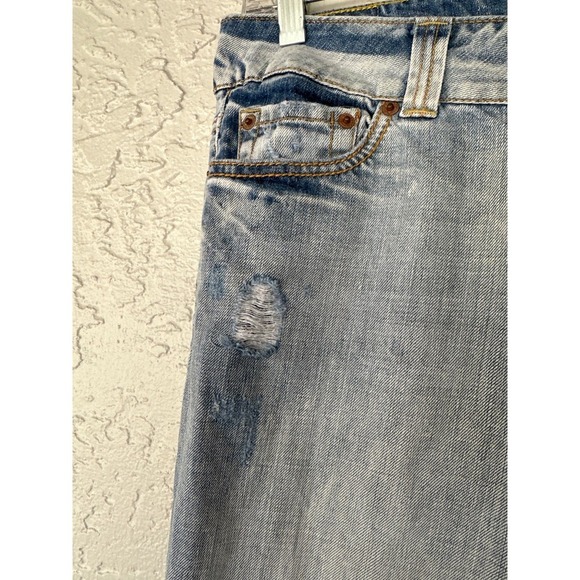 American Eagle Light Wash Distressed Bootcut Jeans - Size 10 - Picture 4 of 9